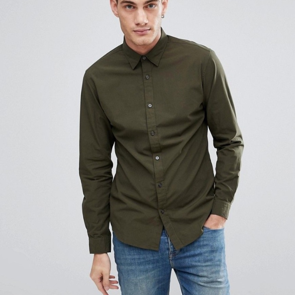 Selected homme dark green shirt - size 38/s